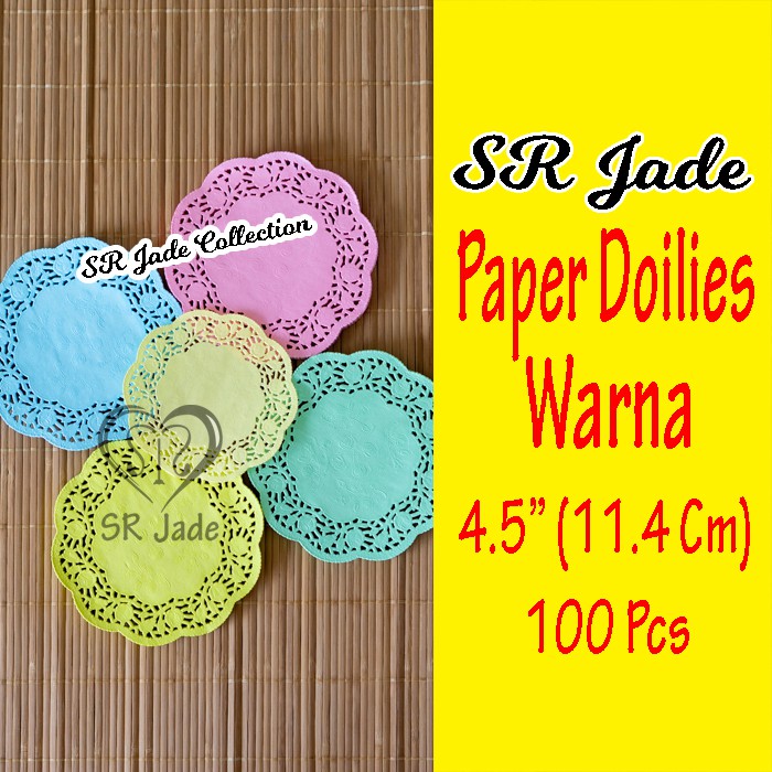 Paper Doilies Warna 4,5 inci 11.4 cm 100 pcs 4.5 Inch Doyleys Tatakan Kue Alas Toples Renda Souvenir