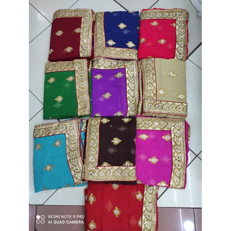 Saree mutiara kaca / saree india bordir swarovsky / bakal baju india / bakal saree / sarii / sari