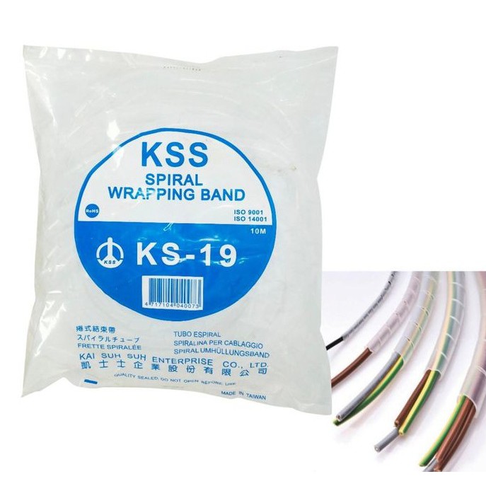 Original KSS KS 19 Spiral Wrapping Band Bungkus Rapi Kabel Per Bungkus