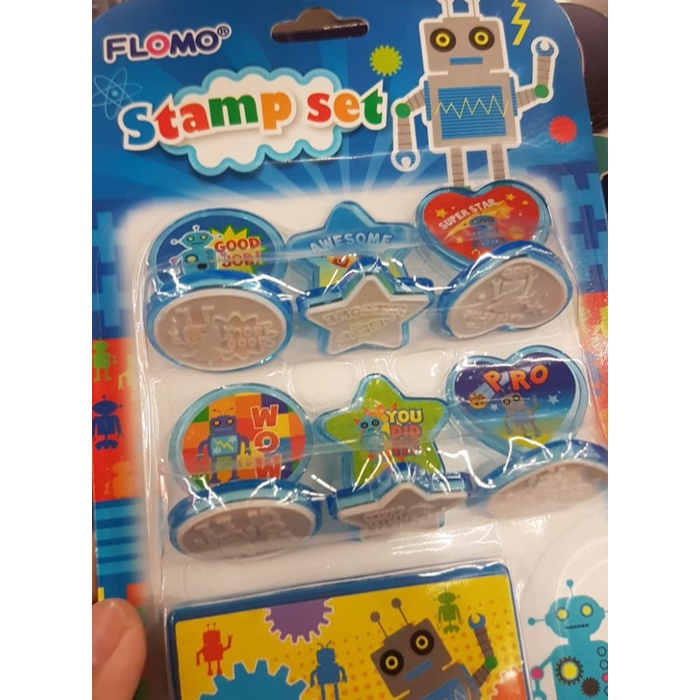 

Jual Flomo Stamp Set Isi 6 Stamp + Stamp Ink Non Toxic Aman Untuk Anak Limited