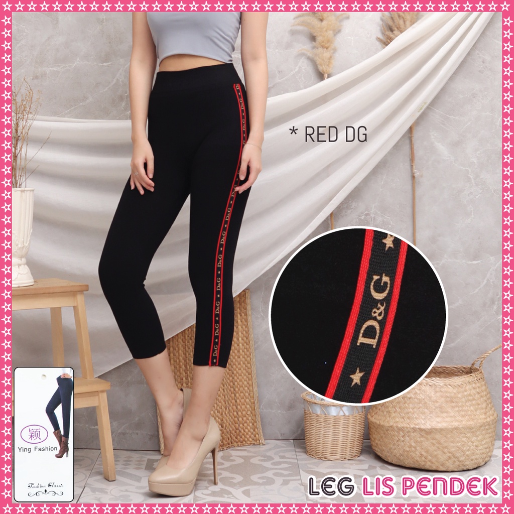 Legging Lis Pendek Wanita / Legging List Pendek import wanita / legging fashion wanita-Lis 7/8 - RED DG
