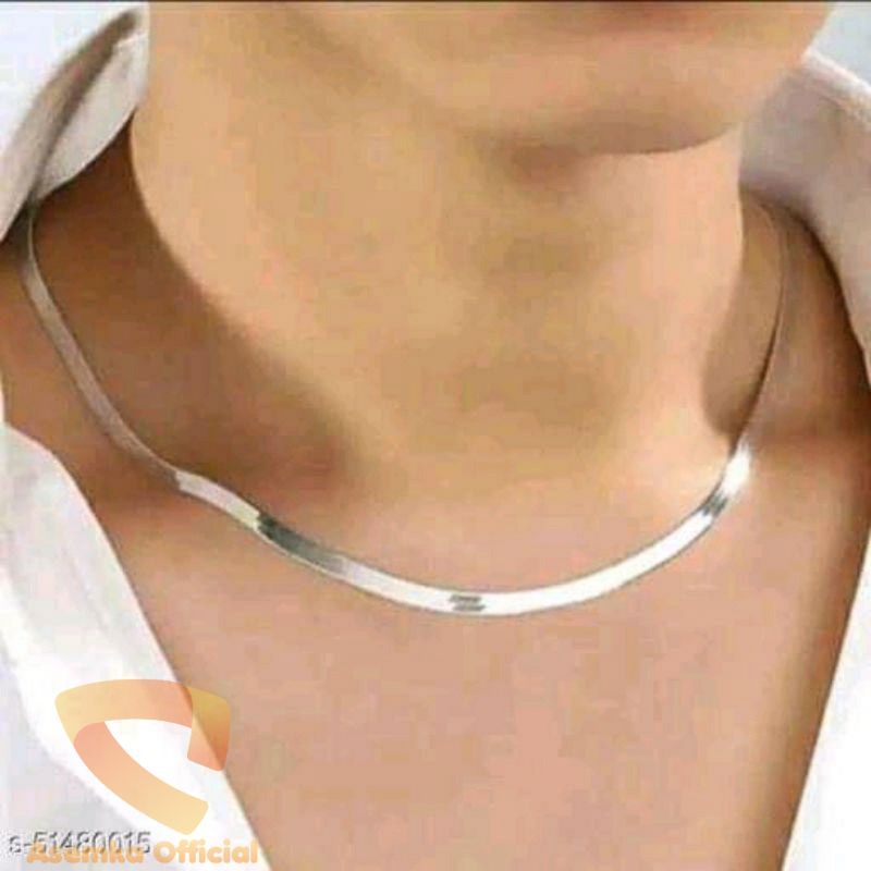 kalung titanium model gepeng anti karat terlaris