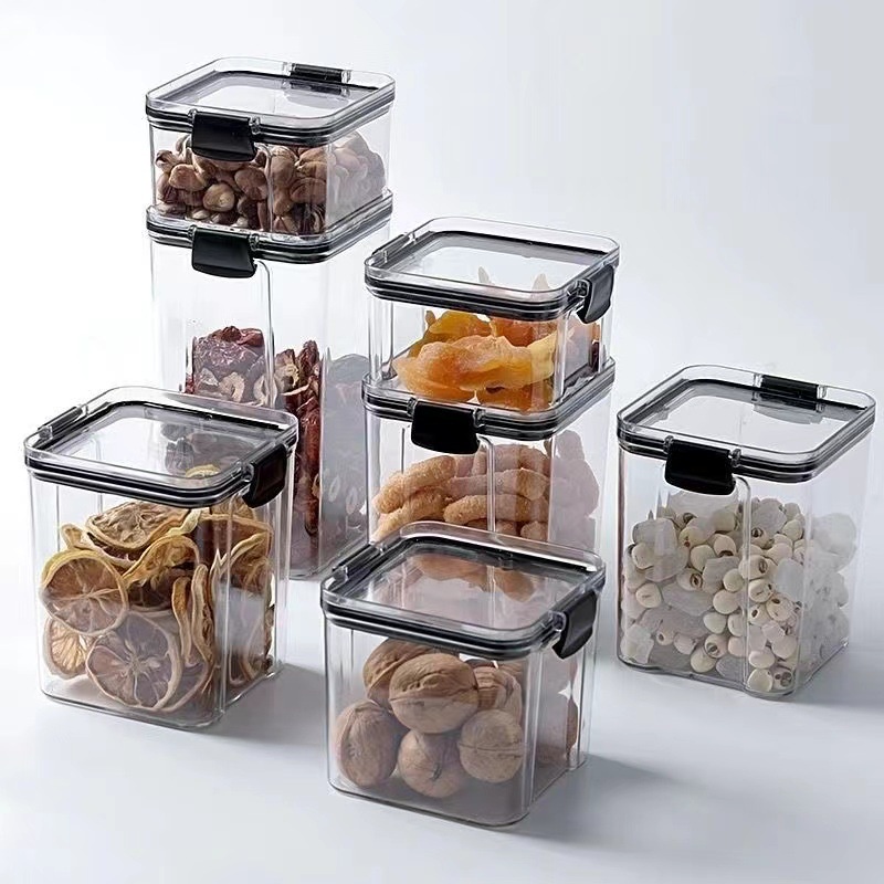 Toples Wadah Tempat Penyimpanan Makanan Premium Kedap Udara Kotak Aesthetic Plastik Untuk Pasta Coklat Snack Beras Biji Sereal Kue Kering Food Storage Jar Container 460/700 ML