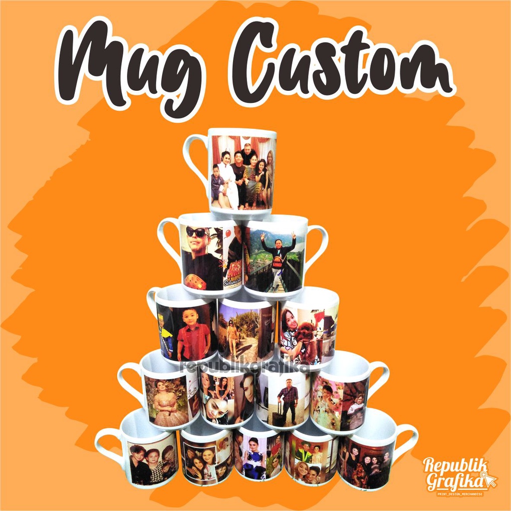 MUG FOTO GELAS CUSTOM SOUVENIR KADO HADIAH UNIK MURAH BERKUALITAS