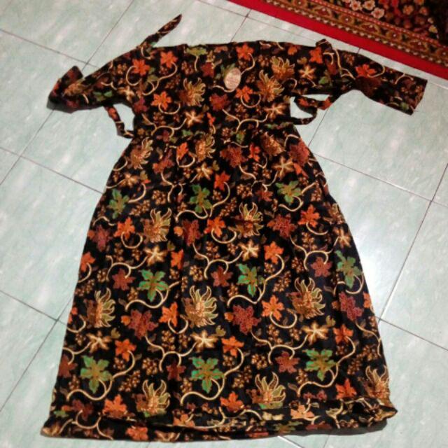 Sriwedari Gamis Batika Santika Kembang Rambat Bunga Floral Longdress Muslim Sogan Batik Ramadhan