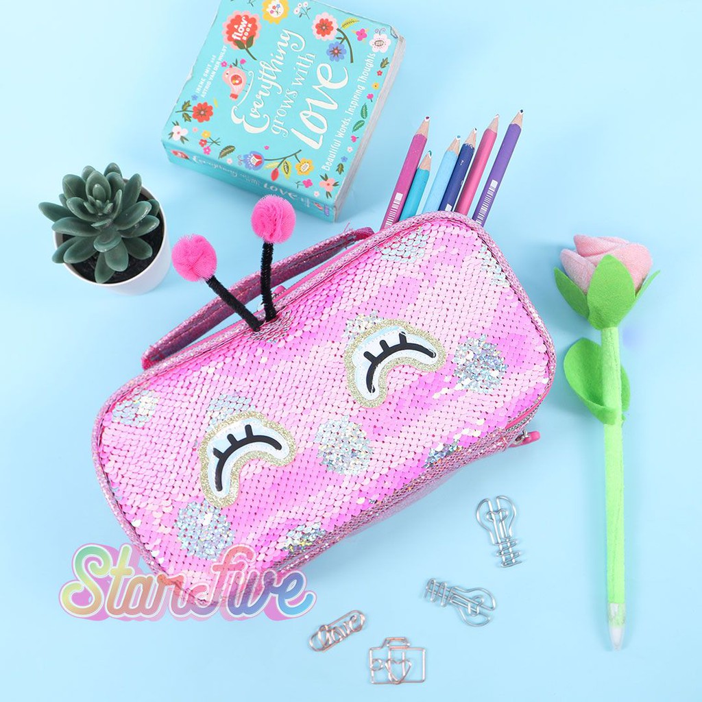 

Tempat Pensil Jinjing Carry On Sequin Kotak Starfive - Buttefly Fuchsia