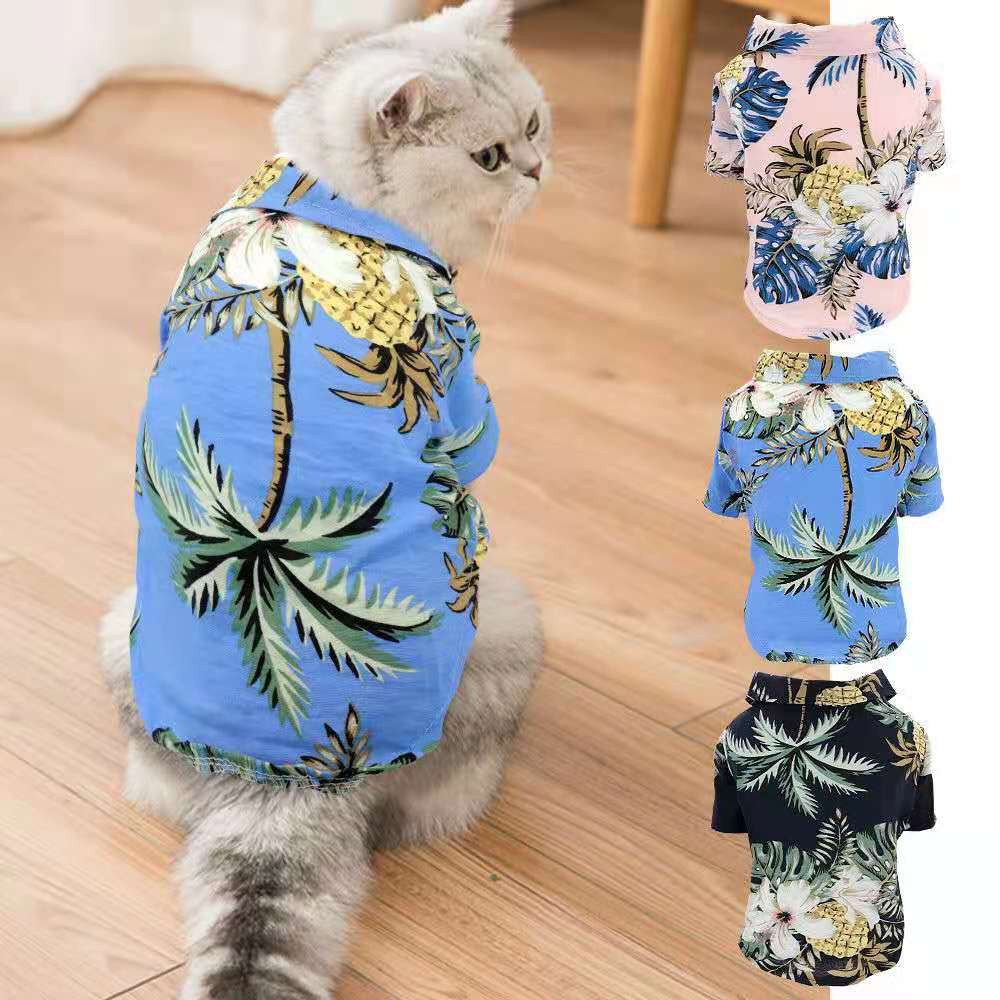 Baju Anjing Kucing | Kostum Kaos Kemeja Hawaii Aloha | Pet Aloha Hawai Shirt Clothes