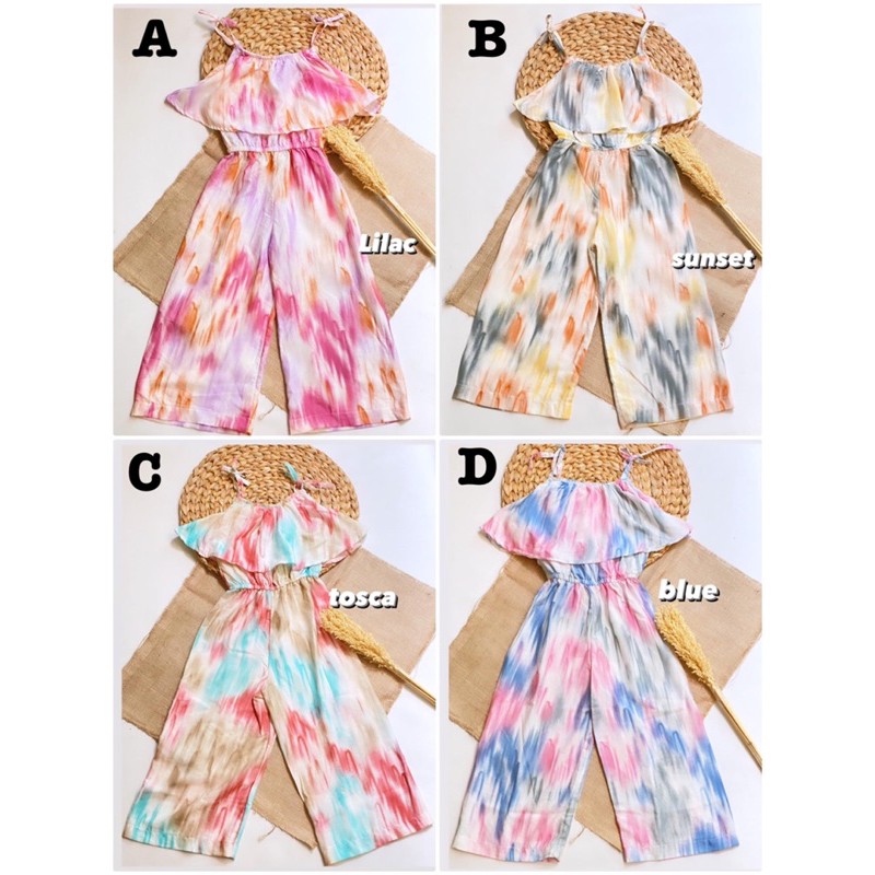 jumpsuit tiedye 2-8thn / setelan jumsuit tali anak perempuan nablfashion