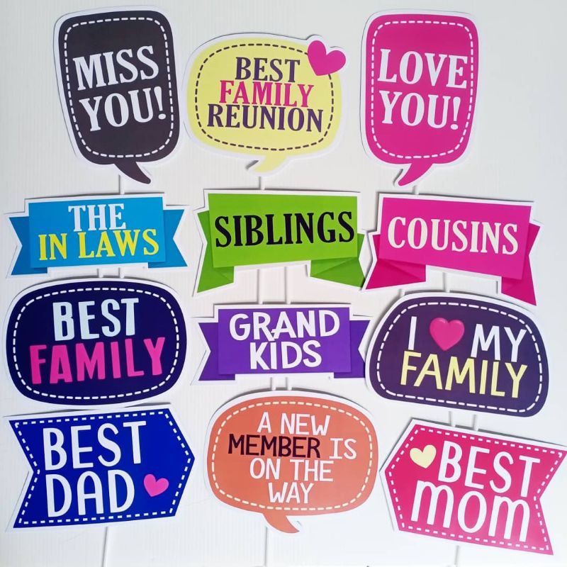 Reuni Keluarga /FAMILY REUNION Fun Props Photobooth Aksesoris Dekorasi Souvenir photo Props Pesta is