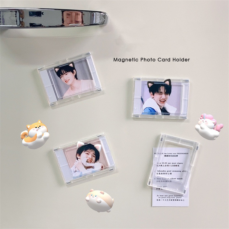 [BS] BISA COD Mini Photo Frame Magnetic Polaroid Photo Card Lomo Card Display Frame Dekstop Room Decor KPOP - KP9110