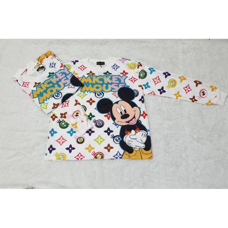 kaos lengan panjang wanita import mickey mouse