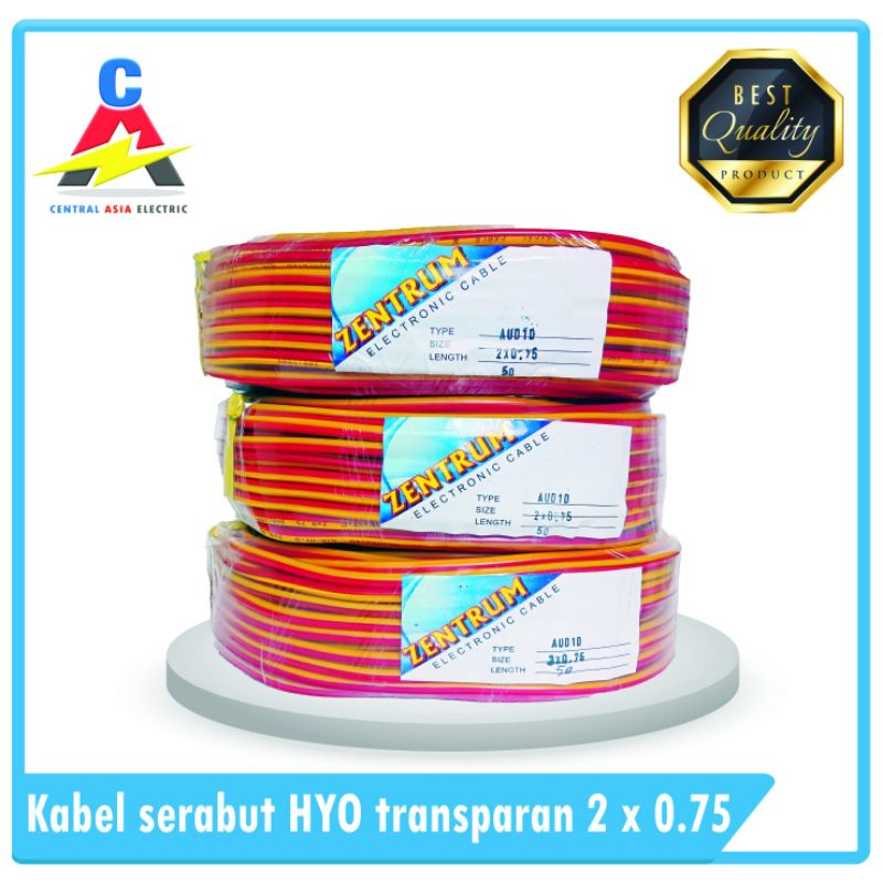 Kabel Listrik Serabut HYO Transparan 2 x 0.75 (30 Meter)