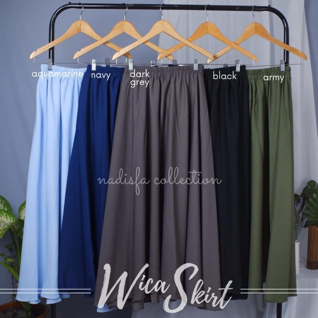 WICA SKIRT ROK PANJANG PAYUNG WOLLYCREPE BISA BIG SIZE