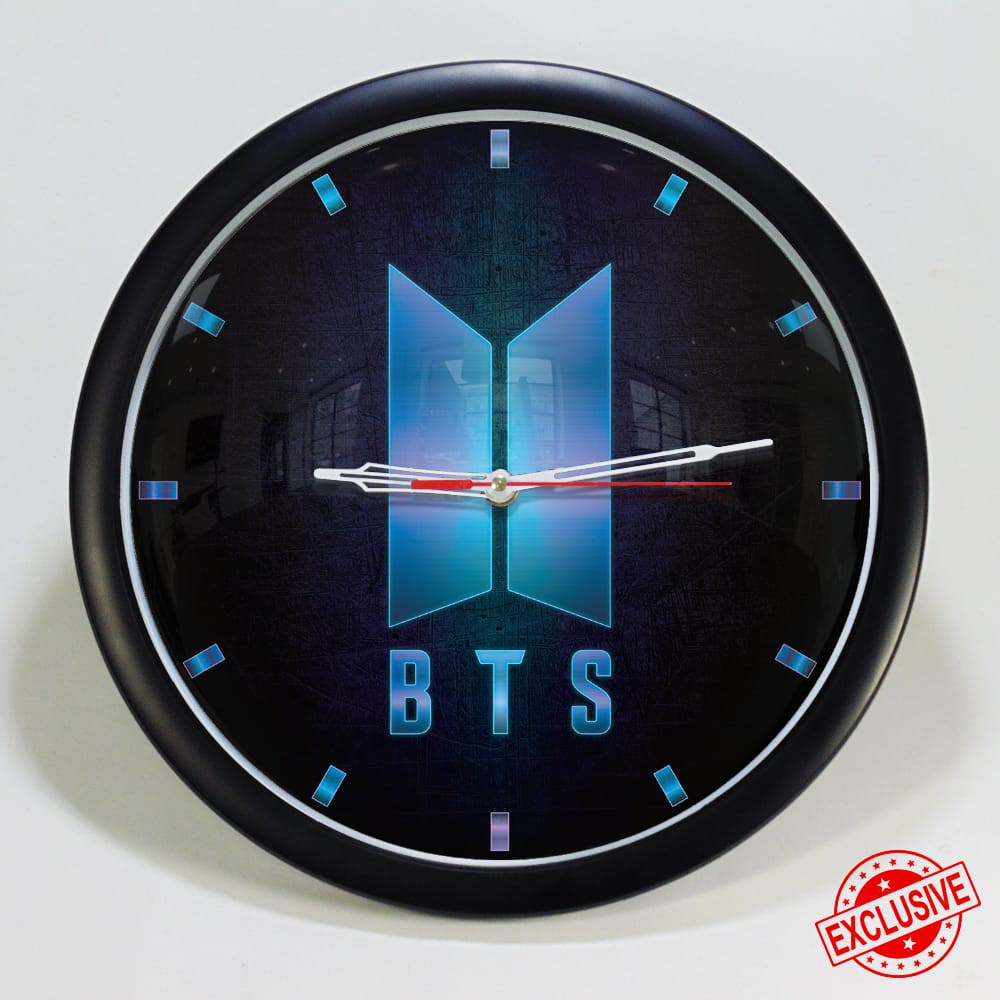 (ISTIMEWA BOSSQUE) JAM DINDING CUSTOM BTS - BANGTAN BOYS BLUE EXCLUSIVE