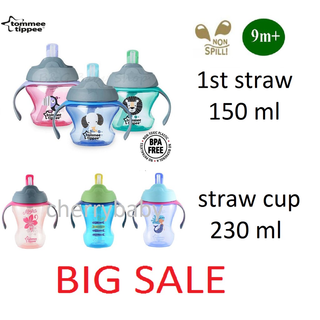 Super SALE TOMMEE TIPPEE TRAINING STRAW Cup Anti Spill CBKS