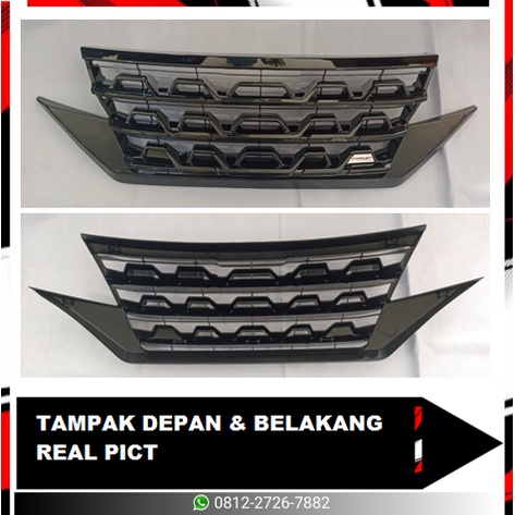 GRILL ALL NEW RUSH TERIOS 2018 MODEL FORTUNER GLOSY BLACK