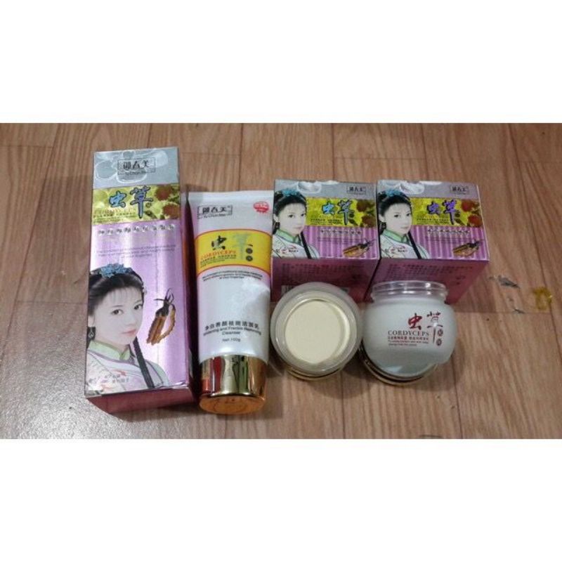 Paket cream herbal cordyceps import + cleanser cordy import