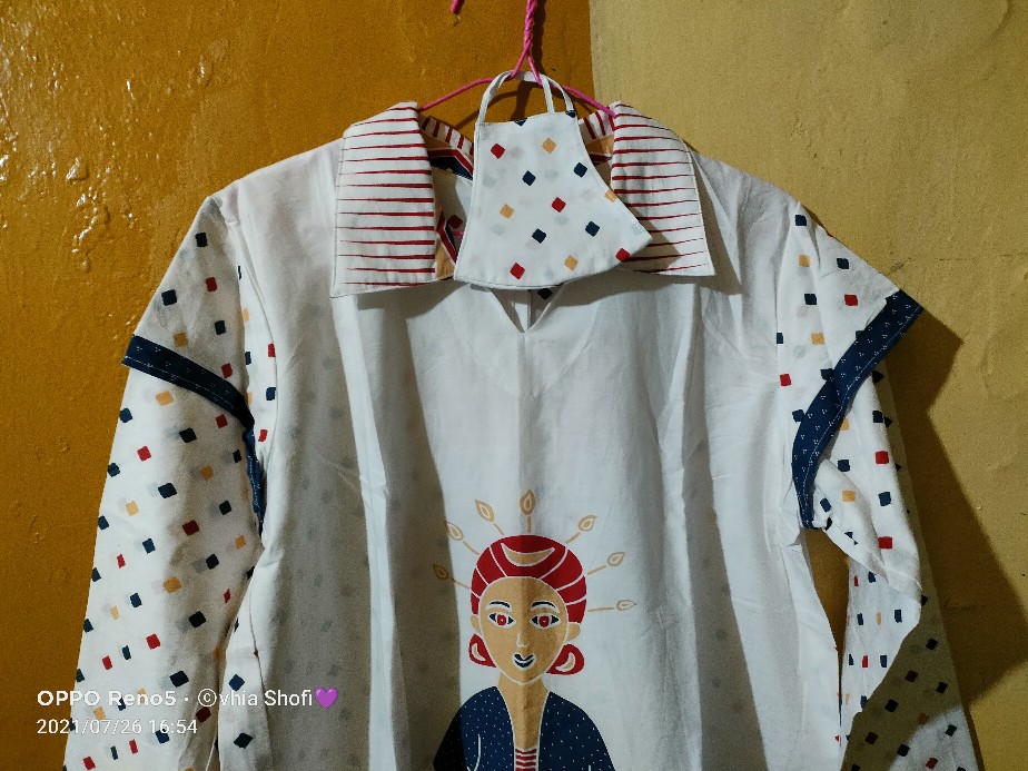 (cod) - Tunik Batik Kekinian Motif Srikandi / Tunik Muslimah / Gaun Batik Pesta