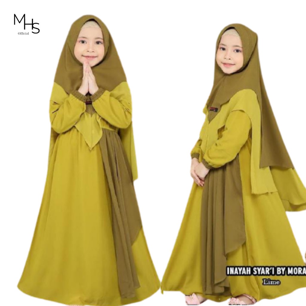 COD GAMIS ANAK INAYAH KIDS SYARI UMUR 8-11 TAHUN FREE HIJAB
