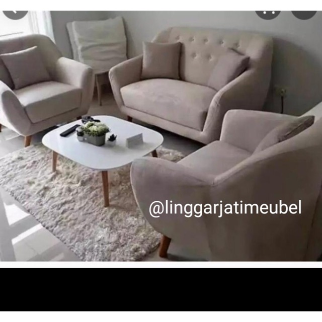 Termurah Set Sofa Retro 211 + meja Sofa Tamu Sofa Scandinavian