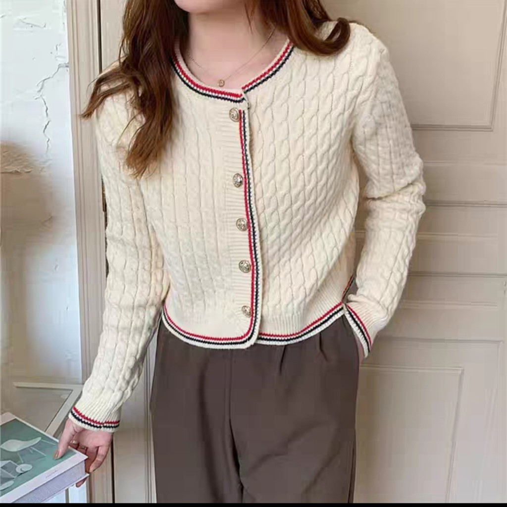 Oline Knit Crop Cardigan Import TM 18150-6