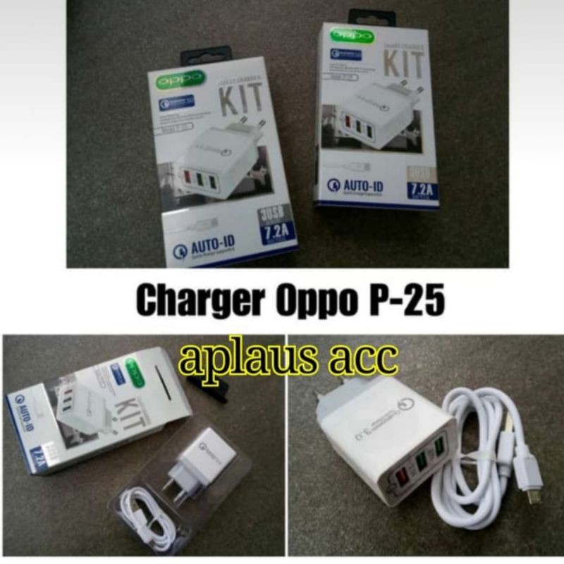 Charger Branded Fast Charging 7.2A 3USB P-25