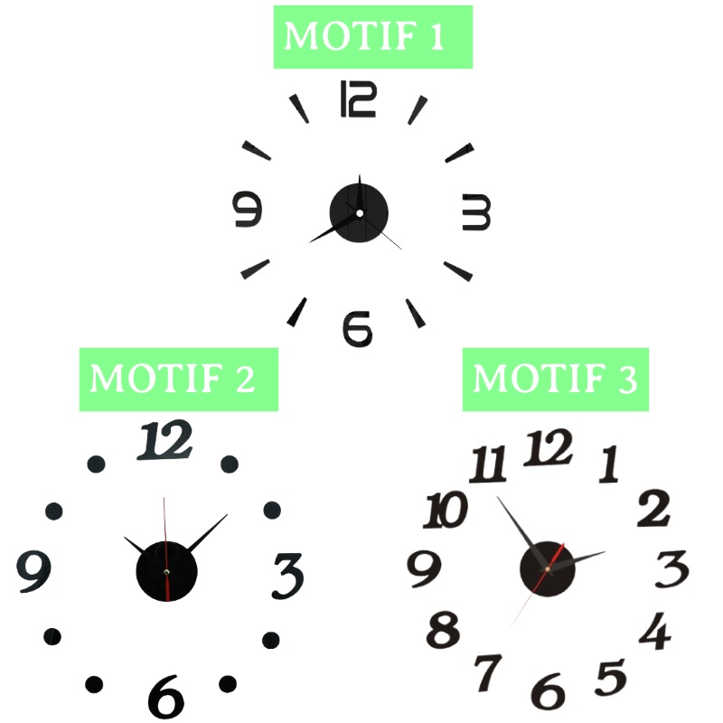 Jam DIY Dinding Besar Diameter 40cm Silent Original / Jam Dinding Tempel 3D / Jam Creative Tembok