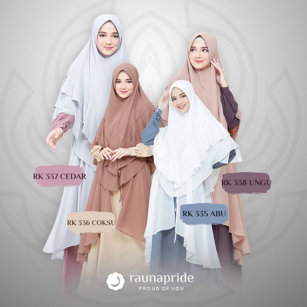 Gamis syari rauna rk 335 / 336 / 337 / 338 Gamis wanita / dress muslim / gamis dewasa / baju muslim