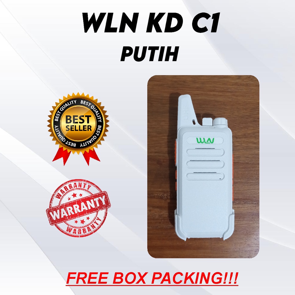 HT WLN KD C1 Putih, KDC1 KD-C1 White UHF Singleband Handy Talky Talkie White