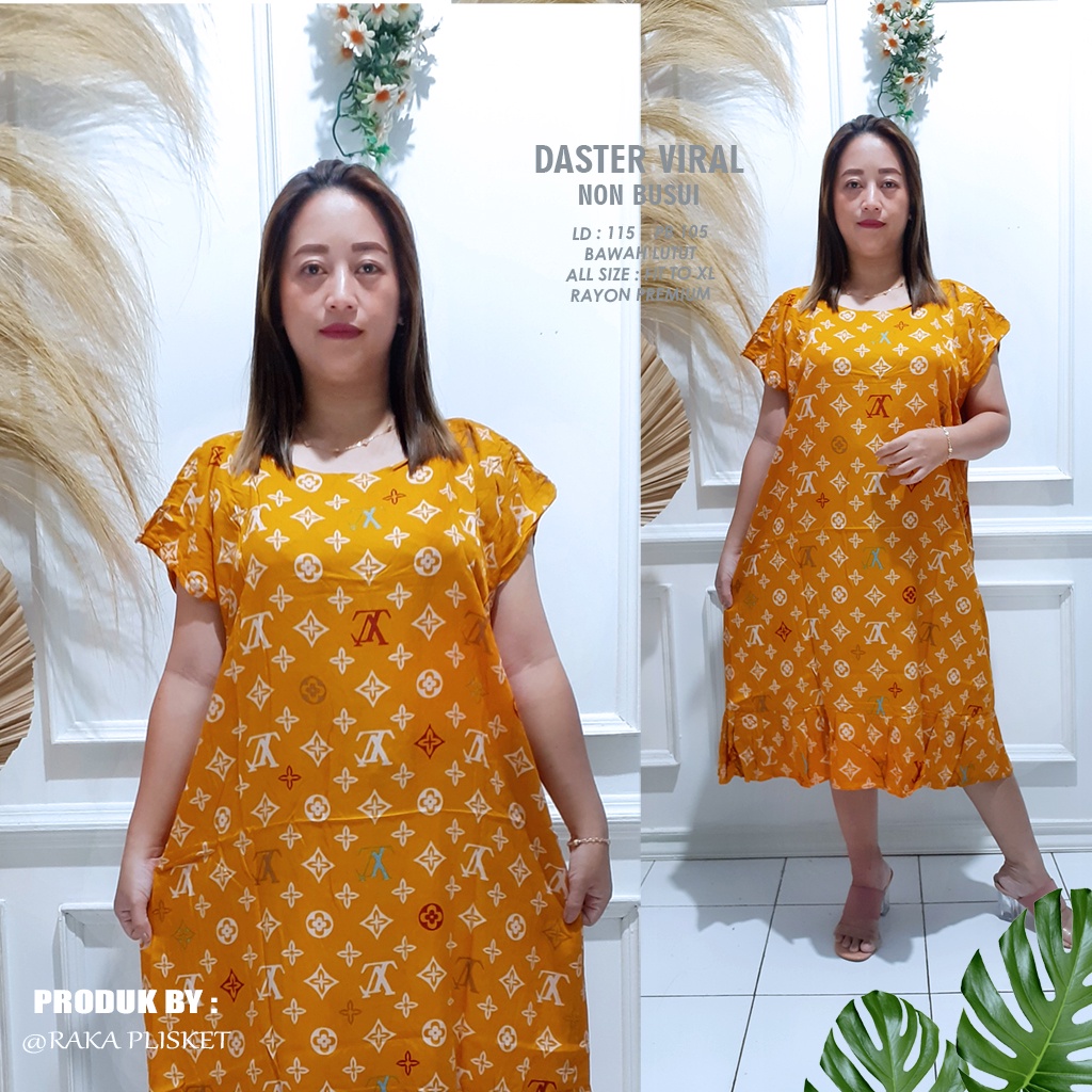 DASTER RUFFLE | DASTER VIRAL MOTIF | DASTER KEKINIAN | DASTER RAYON MURAH BAWAH LUTUT NON BUSUI-MOTIF 10
