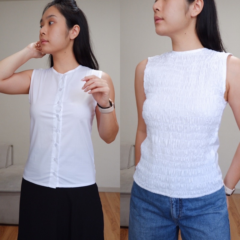 [NO RESTOCK] LBT Top-12 | Sleeveless Buttoned and Smocked Top (Reversible / Two-Way Top)