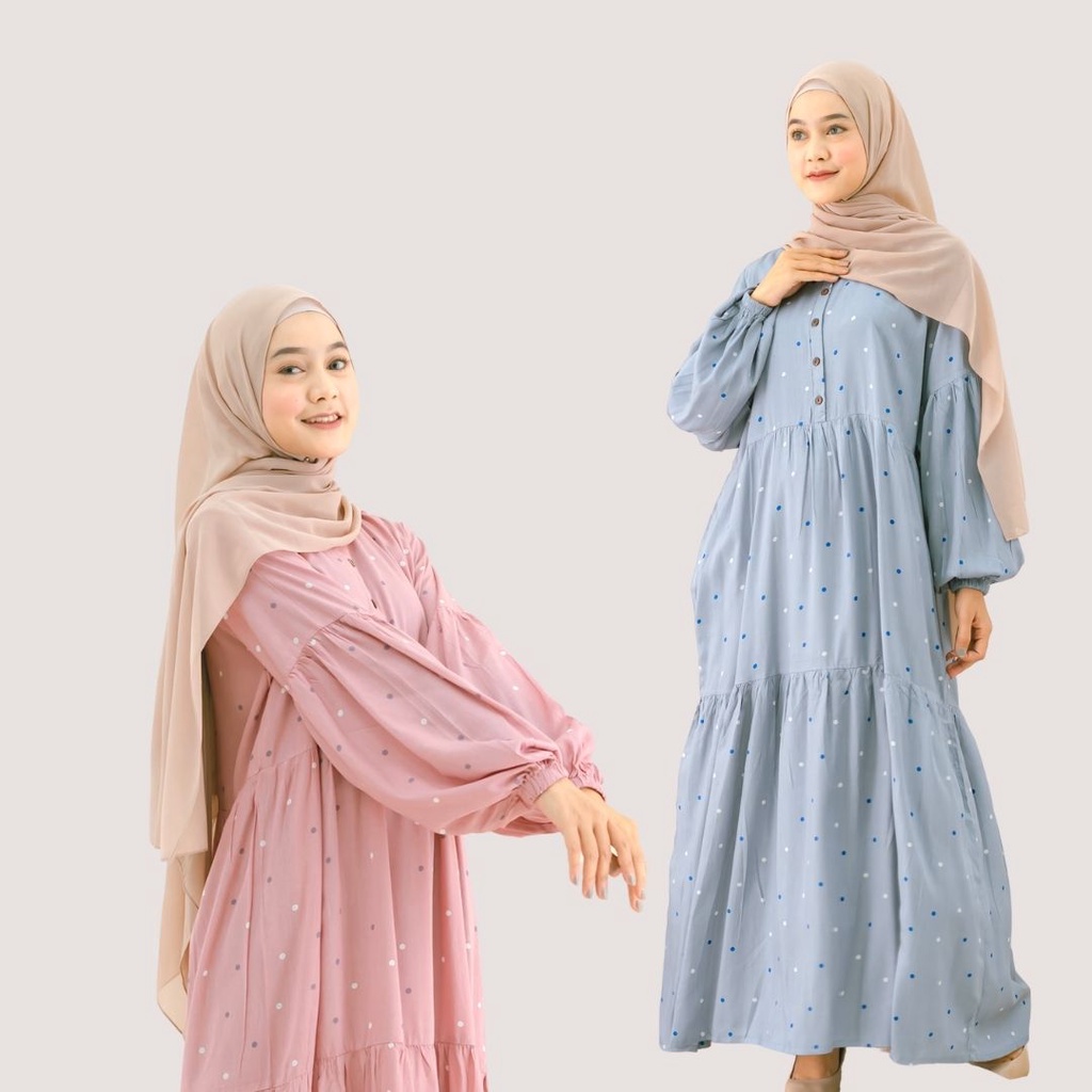 New Hawa Dress By Hijabgrosirsurabaya Homey Dress Rayon Viscose Home Dress Tangan Balon Gamis Wanita