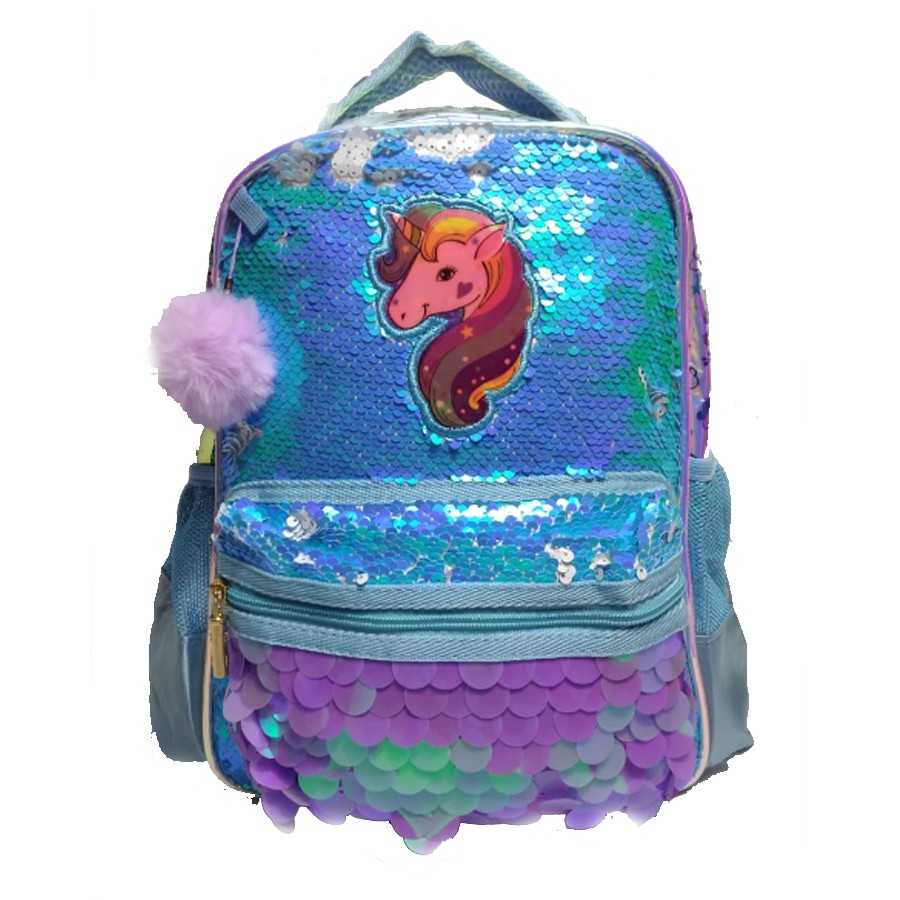 Tas Backpack Sequin &amp; Hologram Tas Sekolah TK Anak Perempuan