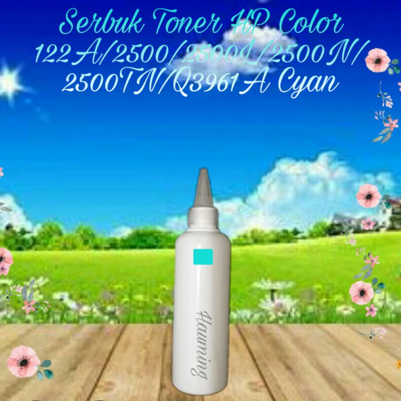 Serbuk Toner Color HP 122A For Use In LaserJet 2500 2500L 2500N 2500TN Q3964A Q3961A Cyan 1x Isi