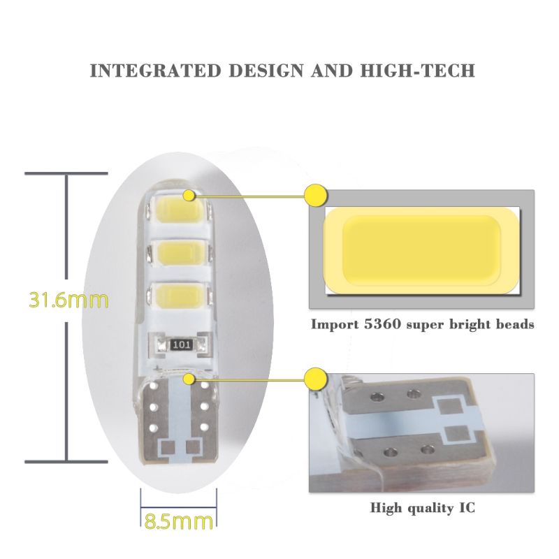 LAMPU T10 LED 12 Volt Lampu senja Motor Biru merah putih Flash &amp; Non Flash