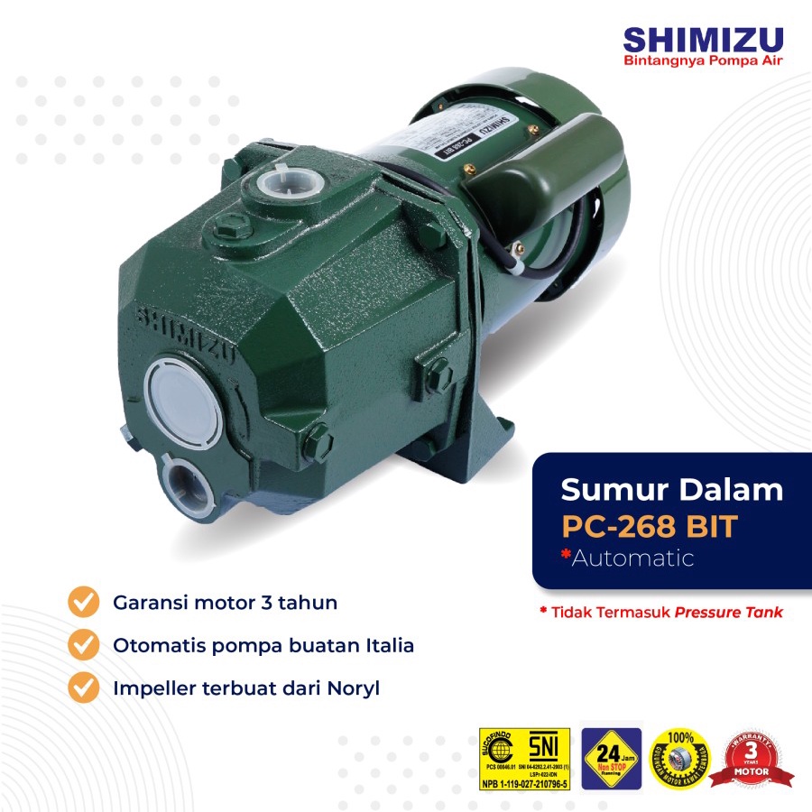 SHIMIZU PC-268BIT Jet Pump Otomatis Sumur Dalam