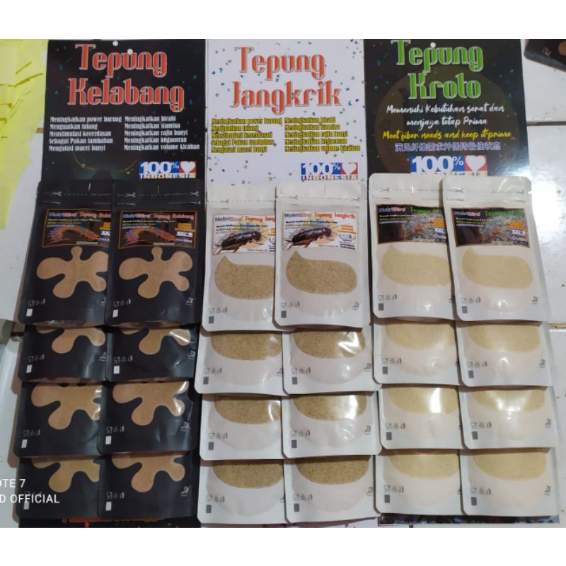 1 RENCENG TEPUNG KROTO ,JANGKRIK ,DAN KELABANG ISI 8 PCS