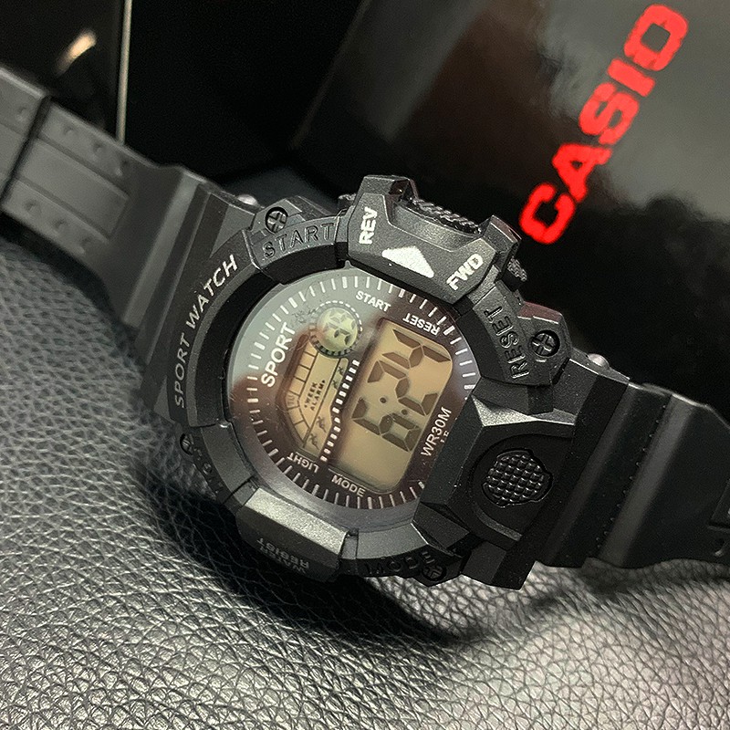 Jam Tangan Pria Sport Dual Time Jam Tangan Pria Hitam Rubber Shopee