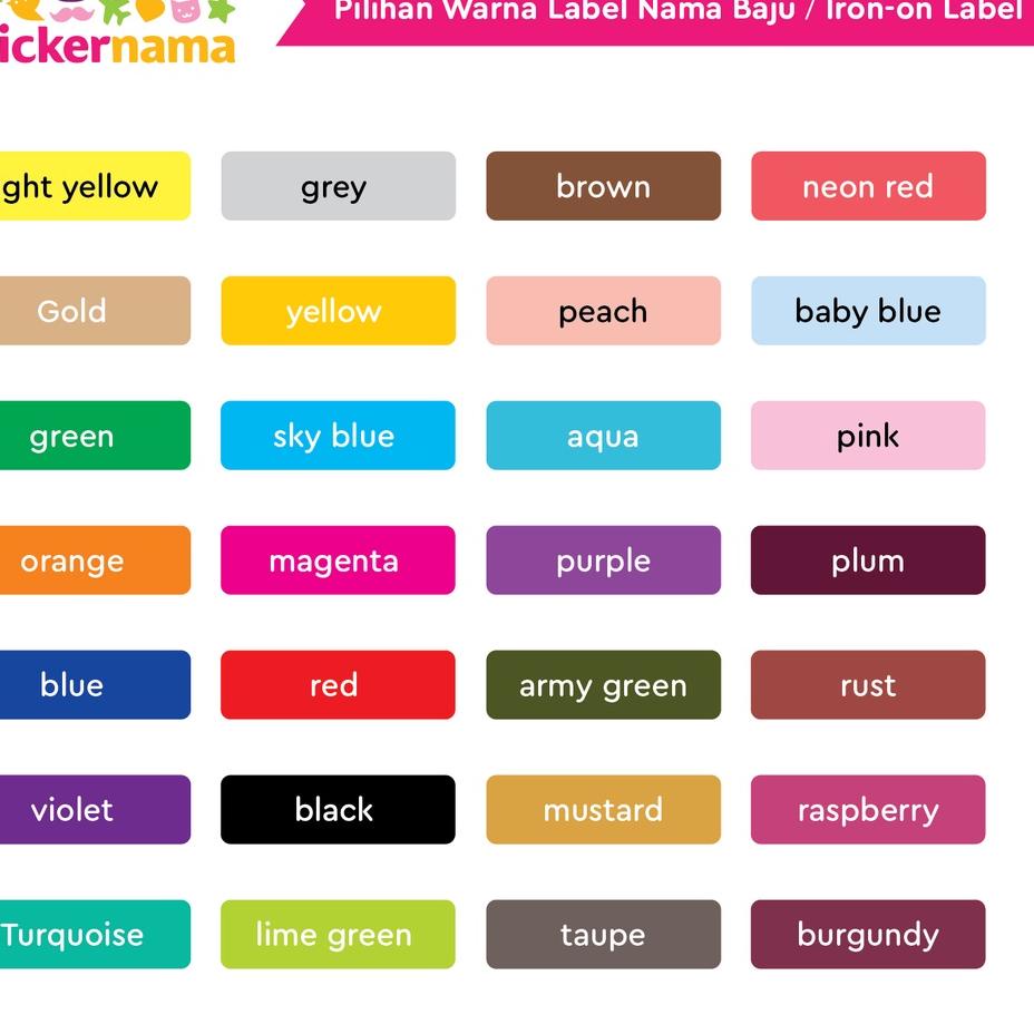 

[KODE PRODUK N6BBH3559] Label Nama Baju, Label Nama Kain, Label Setrika, Iron-On Label Polos