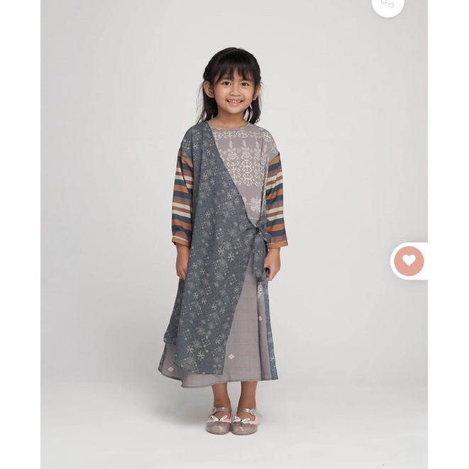 RiaMiranda Sikala Dress Grayish Pine - Size S for Kids
