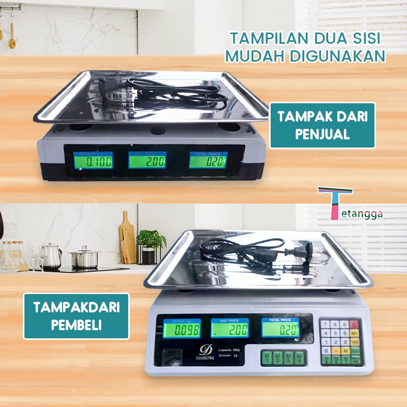 Timbangan Buah 40 Kg / Ccomputing Scale 40 Kg Double Display Digital Computing Scale