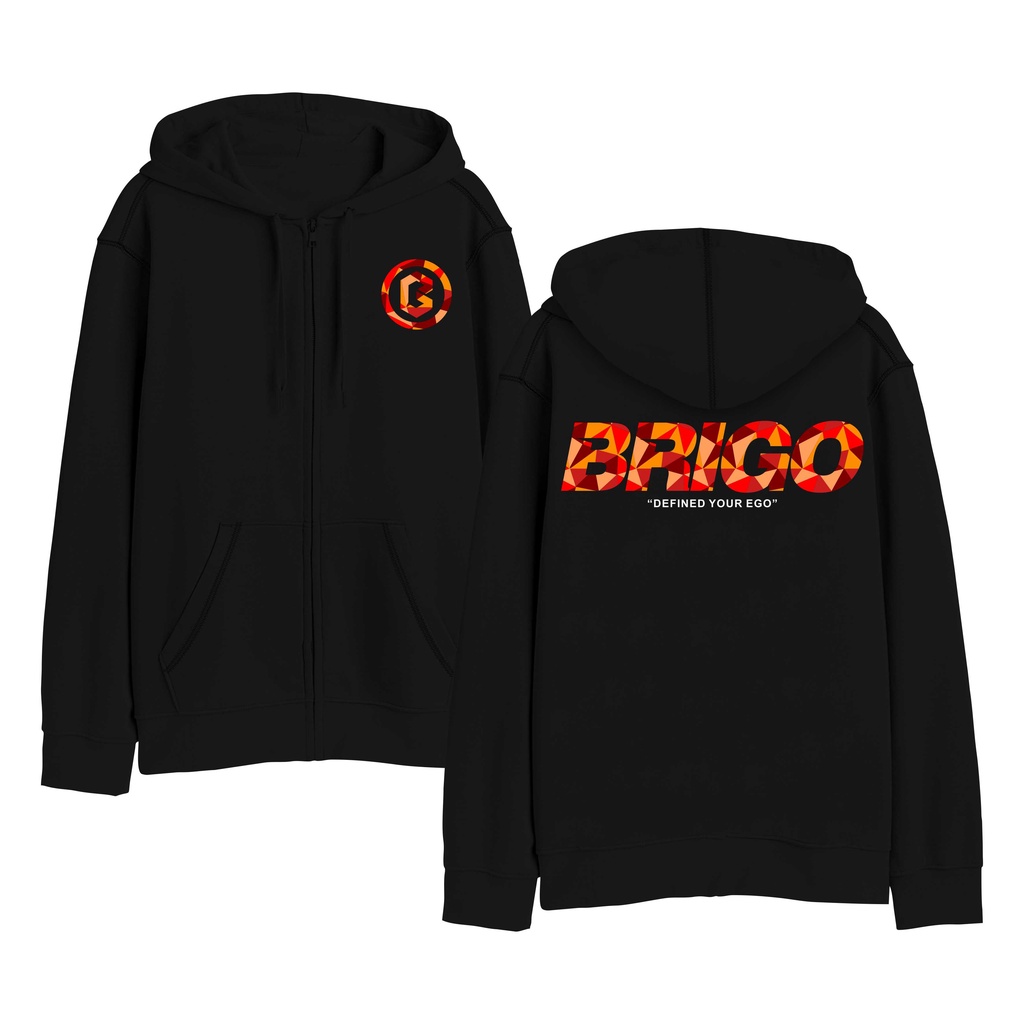 Sweater Hoodie Resleting BRIGO ACRISTAL Sablon DTF Fleece Cotton II BRIGO Zipper Jumper Hoodie CRISTAL II M-XXL (Pria &amp; Wanita) Free stiker&amp;Gantungan Kunci