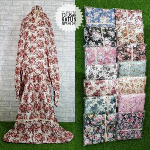 Mukena terusan katun jepang original