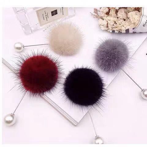 Grosir - F663 Bros Bulu Pompom/Bros Pin Pompom/Diamond Bros Pin Brooch/Peniti Jilbab Jarum Pentul