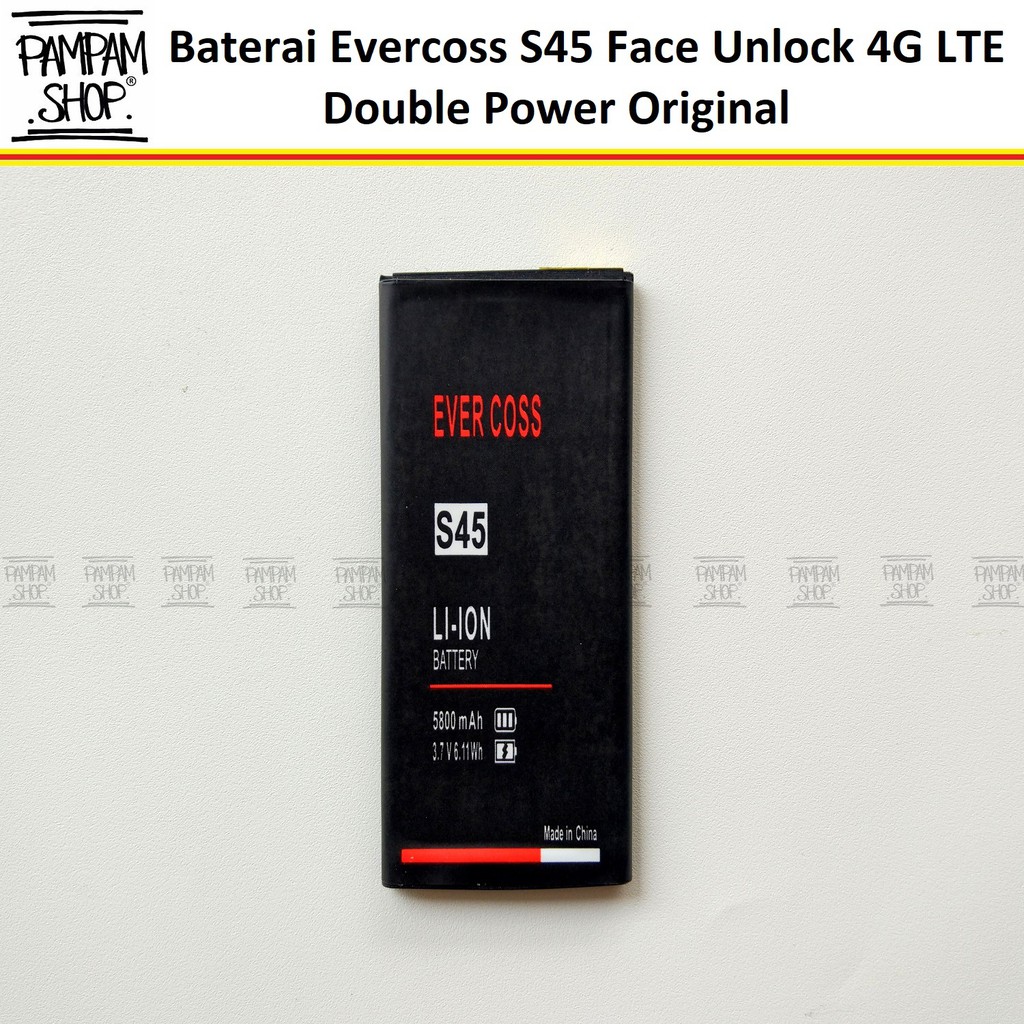 Baterai Evercoss S45 Face Unlock 4G LTE Double Power Batre Batrai Battery HP Dual Evercross Cross