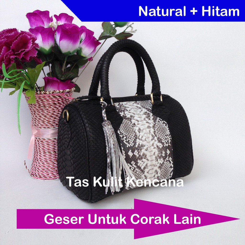 Tas Kulit Ular Speedy Arizoba Size 25cm Handmade Asli Bali