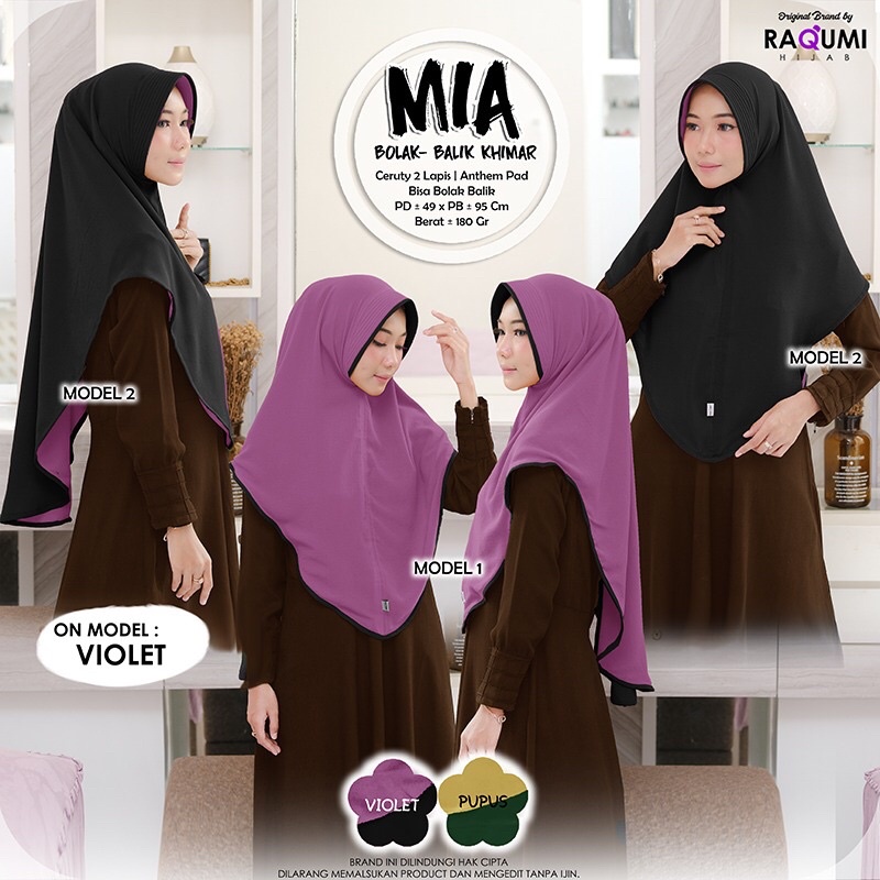 MIA BOLAK BALIK KHIMAR HIJAB RAQUMI ORIGINAL