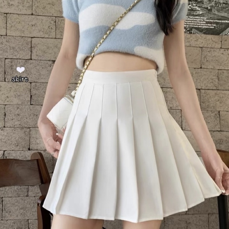 [PO] basic korea skirt | bawahan rok polos tennis skirt mini gaya korea fashion ulzzang