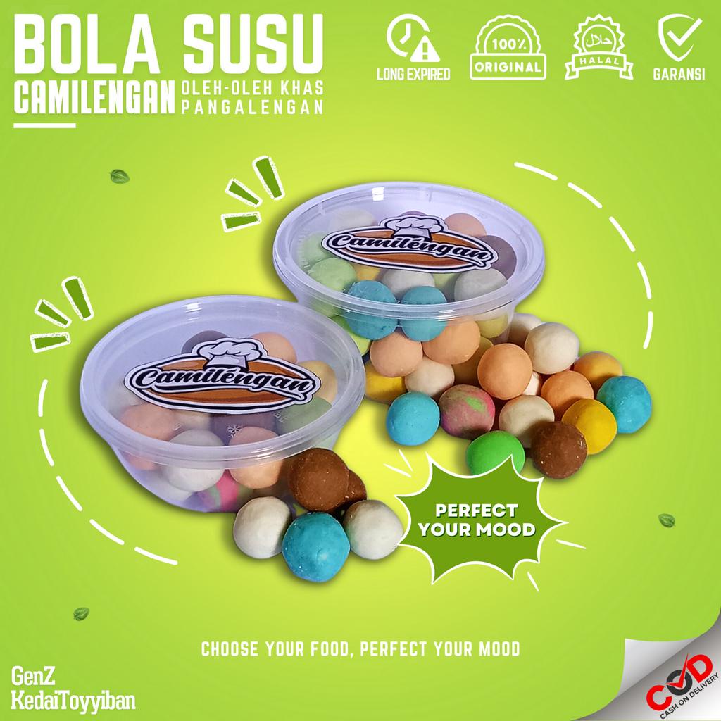 

Cemilan Bola Bola Susu Bolsu Dancow Snack Makanan Ringan Kue Matcha Oleh-Oleh Pangalengan Bandung Camilan Sehat 200gram