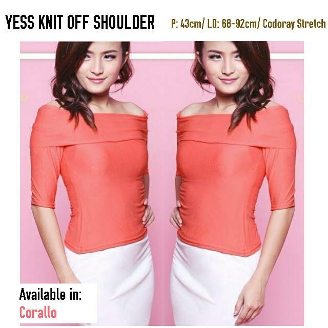YESS KNIT OFF SHOULDER [ baju sabrina rajut murah ]